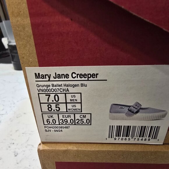 Vans Mary Jane Creeper Shoe Grunge Ballet Halogen Blue VN000D07CHA Women's 8.5 - Picture 10 of 14